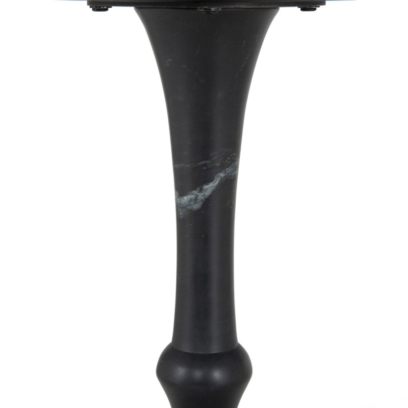 Poli Marble End Table, Black/Gray