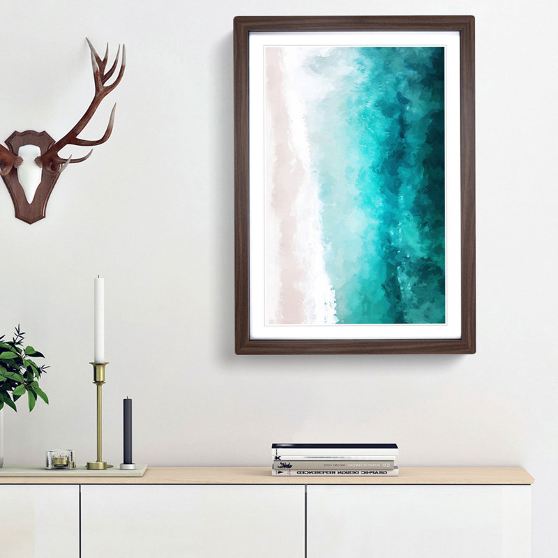 Swanbourne Beach in Australia in Abstract - Framed Print, 36cm H x 27cm W x 2cm D, Walnut Framed