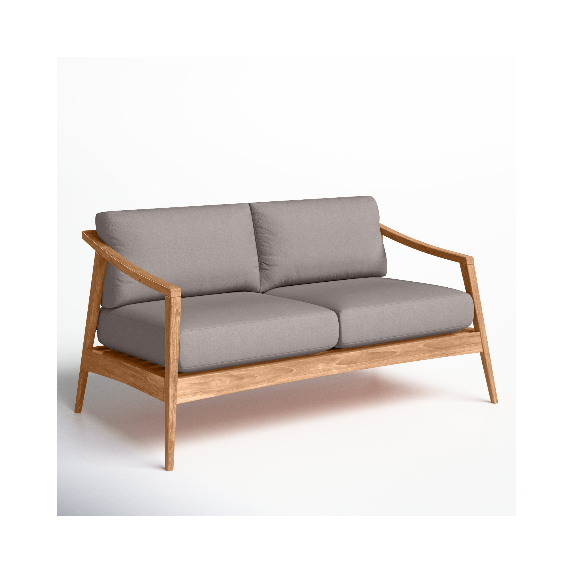 Elswick 59'' Wide Teak Loveseat with Sunbrella® Cushions, Charcoal