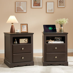 Ingberg Nightstand Set Of  2 With Charging Station