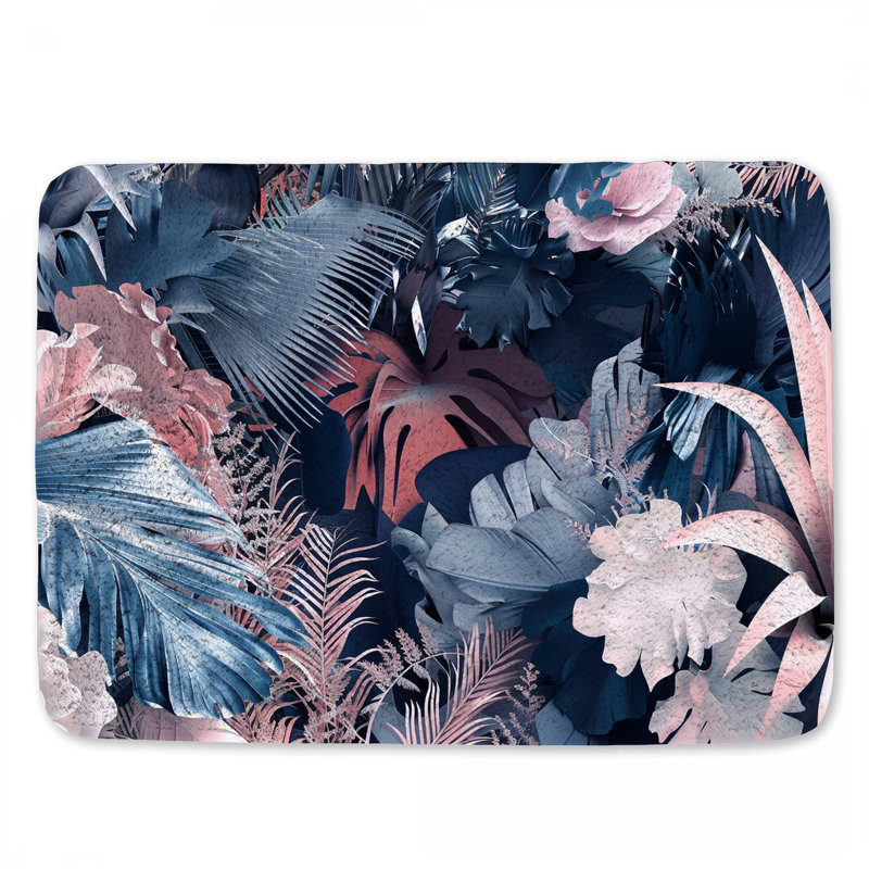 Tapis de bain floral, L 21 po x L 34 po