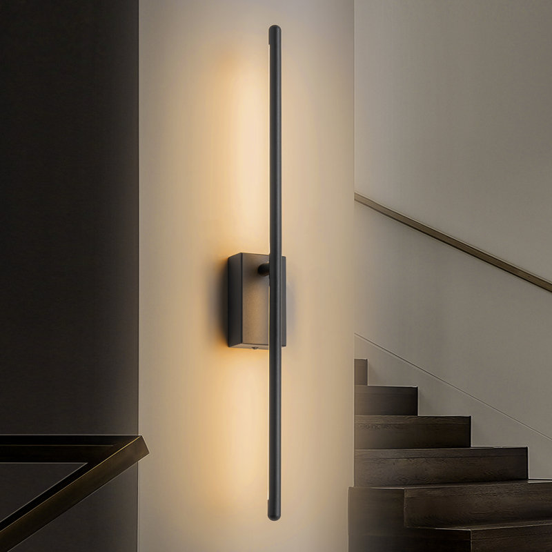  Éclairage de salle de bain à DEL à 1 lumière à intensité variable Abshier, Noir mat