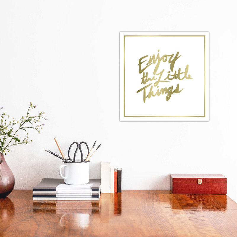 Enjoy The Little Things Border - Wrapped Canvas Print, 45.72 cm H x 45.72 cm W x 1.91 cm D