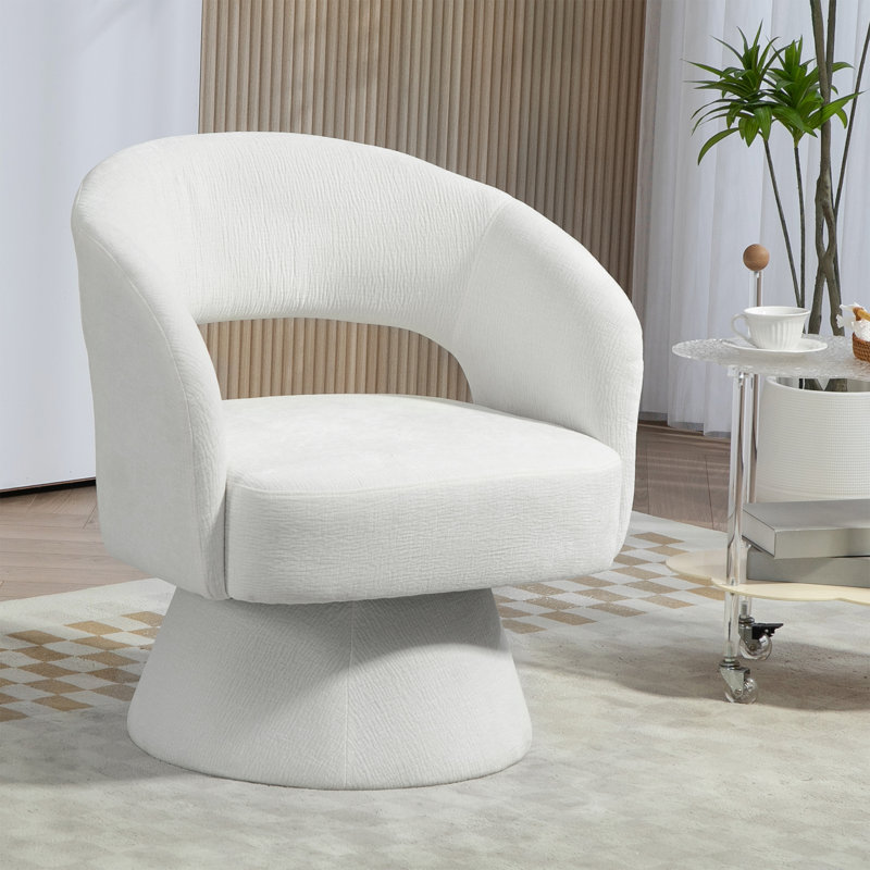 Fauteuil d'appoint en velours côtelé Wakia, Velours côtelé blanc