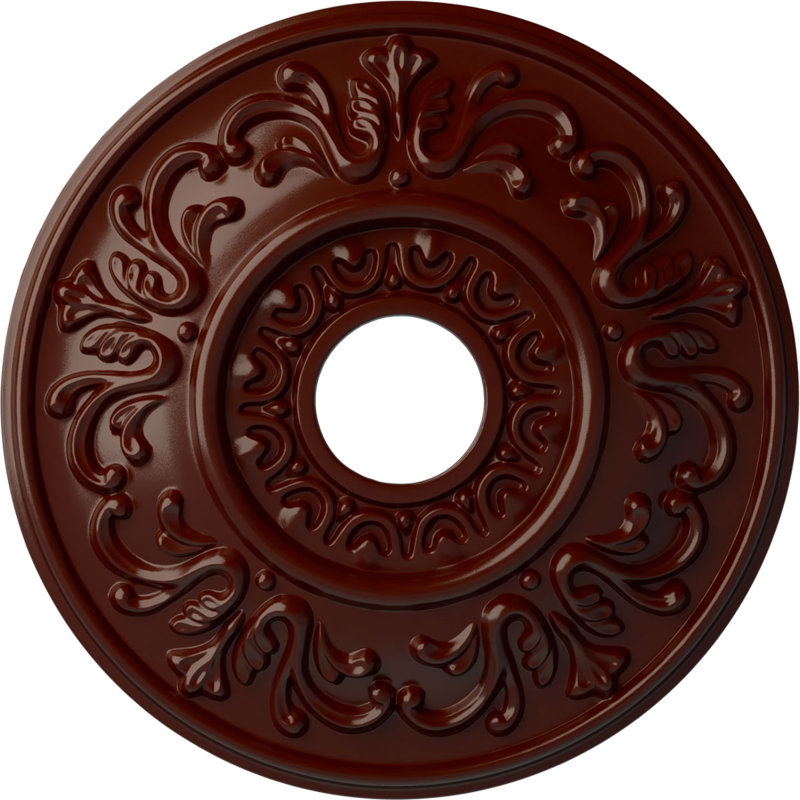 Endurathane Warsaw Ceiling Medallion, 18"OD x 3 1/2"ID x 1 3/8"P (Fits Canopies up to 3 1/2"), Hand-Painted Painted Turtle Crackle Finish