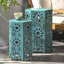 Tables d'appoint - 2, style, fer, bleu sarcelle craquelé, ajoute de la beauté à l'espace extérieur, aucune table d'assemblage requise