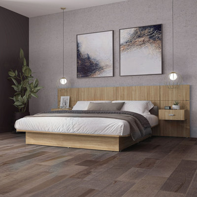 Katsuki Bedroom Platform Bed with Headboard and Nightstands (2) – Easy Assembly, No Box Spring Required