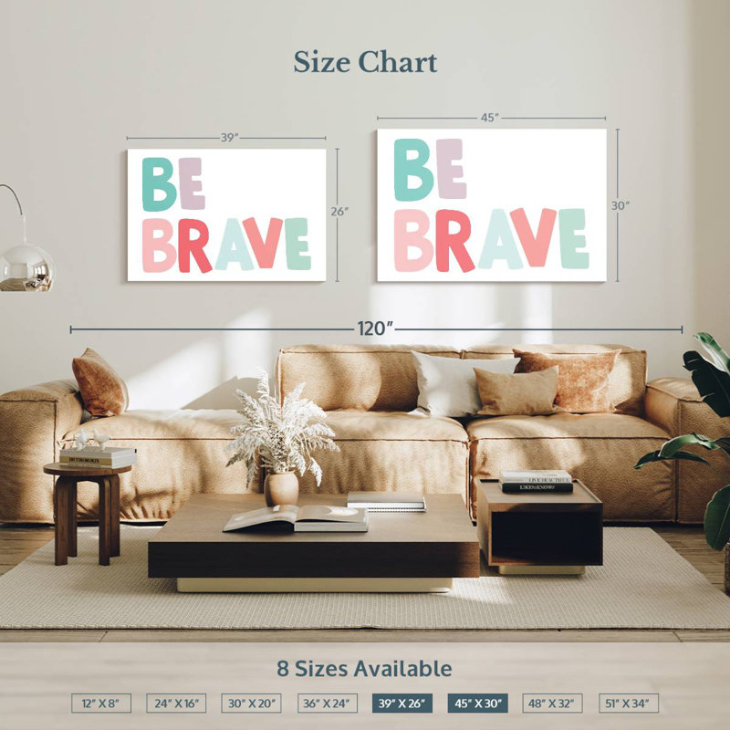 Imprimé Tergel Be Brave, H 26 po x l 39 po