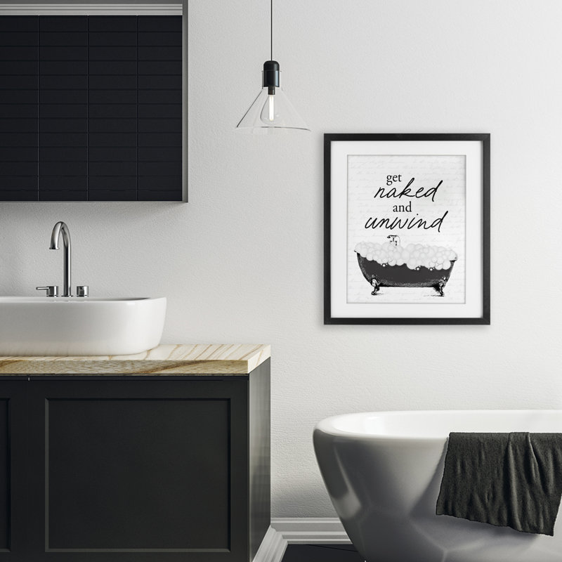 «Unwind Bubble Bath», impression sous verre encadrée, H 21 po x l 17 po, Cadre noir minuit
