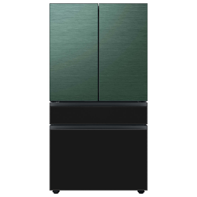 Samsung Bespoke 29 cu. ft. Smart 4-Door Refrigerator with AutoFill Water Pitcher and Custom Panels Included, Charcoal Glass