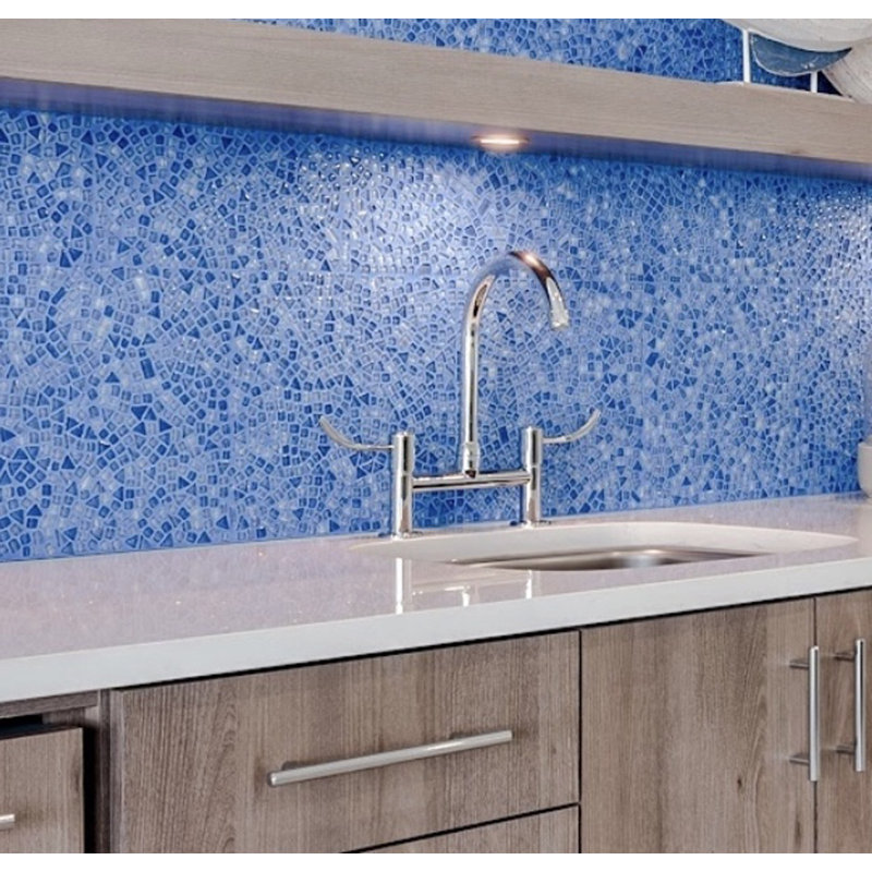 Glass Pebbles Mosaic Wall & Floor Tile, Sky