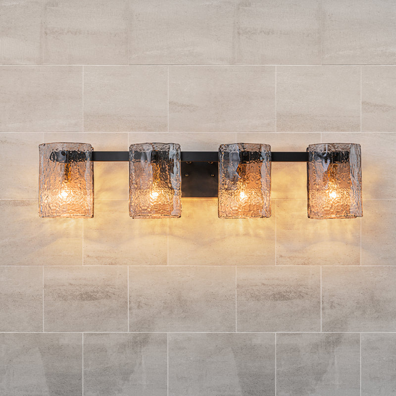 Beth Dimmable Modern Bathroom Vanity Light, 11.42" H x 33.46" W x 7.48" D, 4 Lights