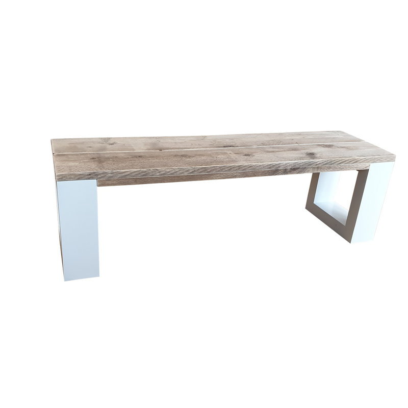 Pittsburg Bench, 43 cm H x 140 cm W x 38 cm D, Brown/Silver