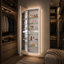 Armoire à pharmacie à miroir pleine longueur de 70 po de hauteur à DEL avec éclairage avant / arrière, température de 3 couleurs, prises USB et prises, porte réversible, cadre en aluminium