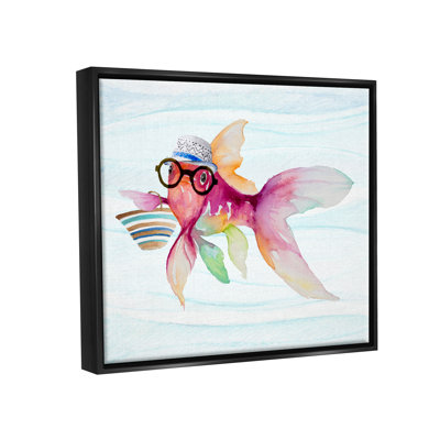 Hipster Fish, art marin sur toile flottant par Lanie Loreth