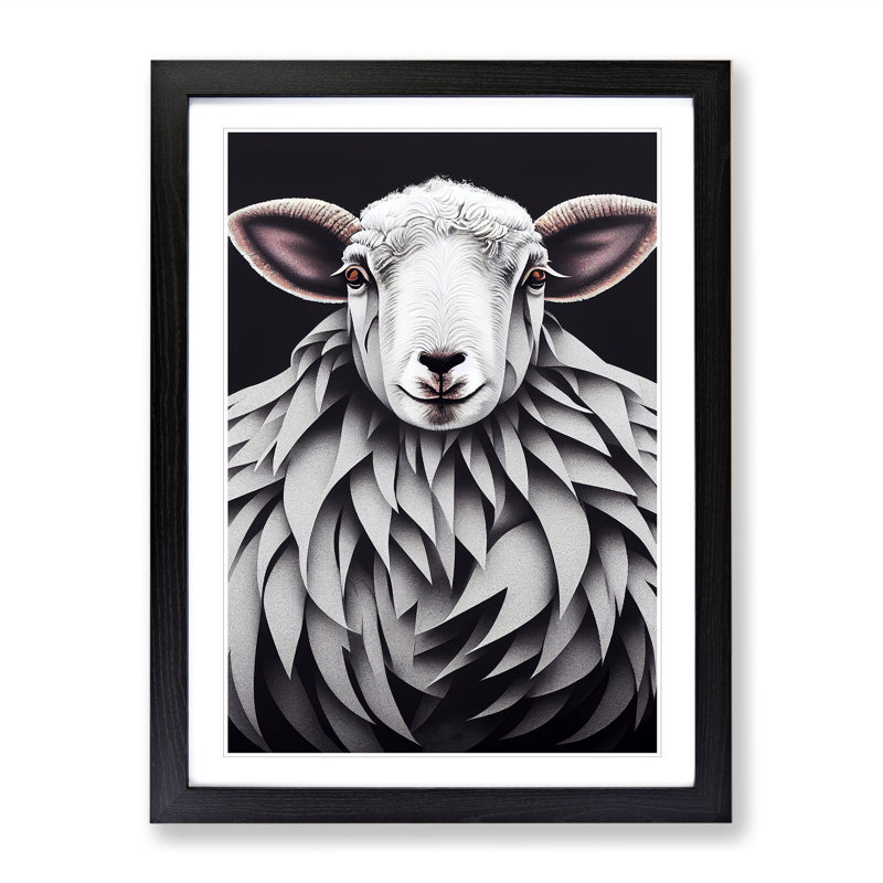 Marvellous Sheep - Framed Print, Black, 64cm H x 46cm W x 2cm D