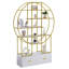 Bibliothèque moderne moderne avec deux tiroirs, 70,8 pouces, style doré 5 pouces doré et blanc