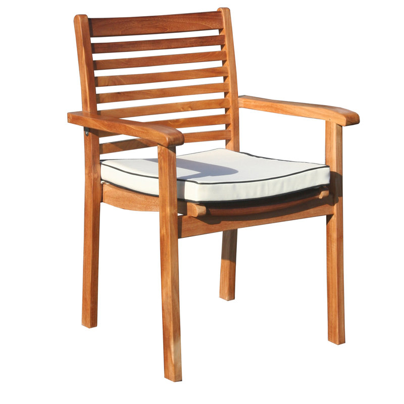 Chaise de patio empilable avec coussin Bedwell
