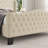 Mieya Velvet Upholstered Platform Bed Frame with Button Tufted Wingback Headboard and Footboard-90342260-90342261