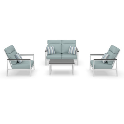 Hofman 4 Person Seating Group With Sunbrella Cushions by Birch Lane