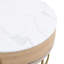 Table basse moderne à plateau relevable avec rangement et 3 repose-pieds blanc et naturel