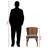 Sparrow Modern Dining Chair in Brown and "Gravel" Wood, 31.25'' H X 20.63'' W X 22'' D