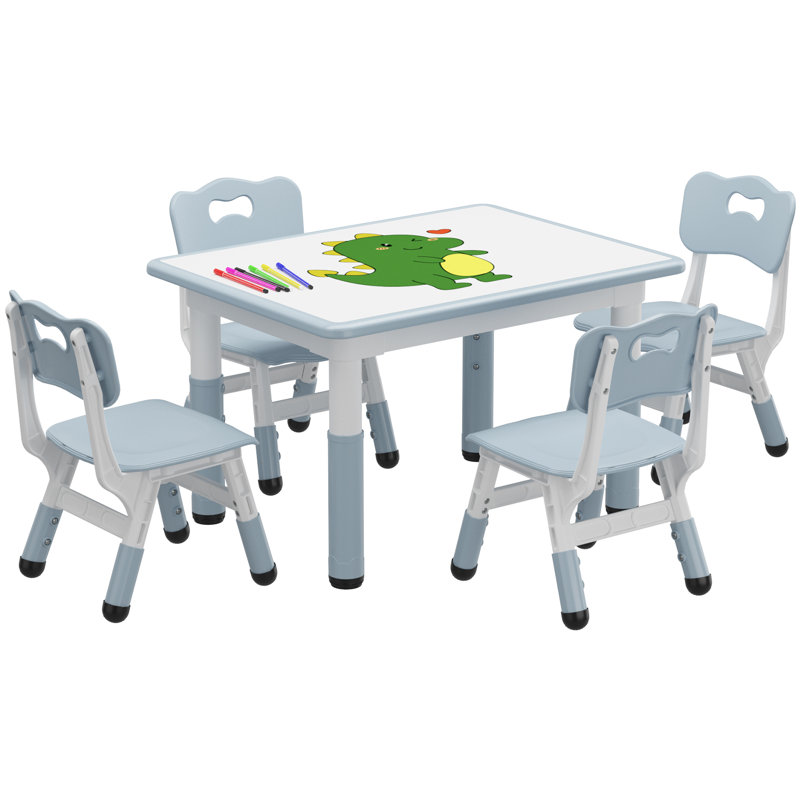 Kids 5 Piece Rectangular Play or Activity Table and Chair Set