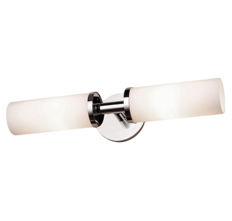 Kubic Chrome Glass Shade Direct Wired Sconce