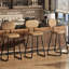 Ensemble de 3 tabourets de bar, tabourets de bar à hauteur de comptoir, tabourets de cuisine rembourrés, chaises de îlot de cuisine avec siège rembourré ovale rembourré en polyuréthane avec dossier, chaises de bar pour la cuisine, la salle à manger, le bar, le café-1928658280