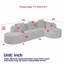 Canapé modulaire incurvé en forme de L de 111,8 po, conception en tissu de polyester à poils longs texturé litchi, dossier incurvé avec trois coussins-1295886289
