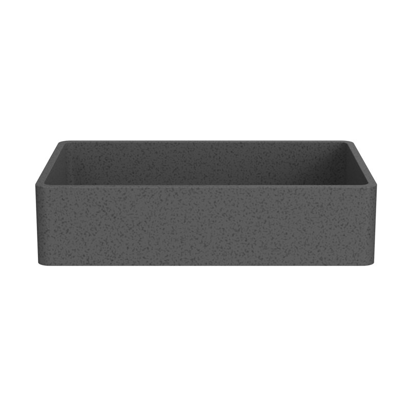 Lavabo de salle de bain rectangulaire en béton gris foncé 19,92 pouces, finition unique, lavabo vasque moderne facile à nettoyer de 19,92 po pour la salle de bain, température, propre, lavabo sur comptoir