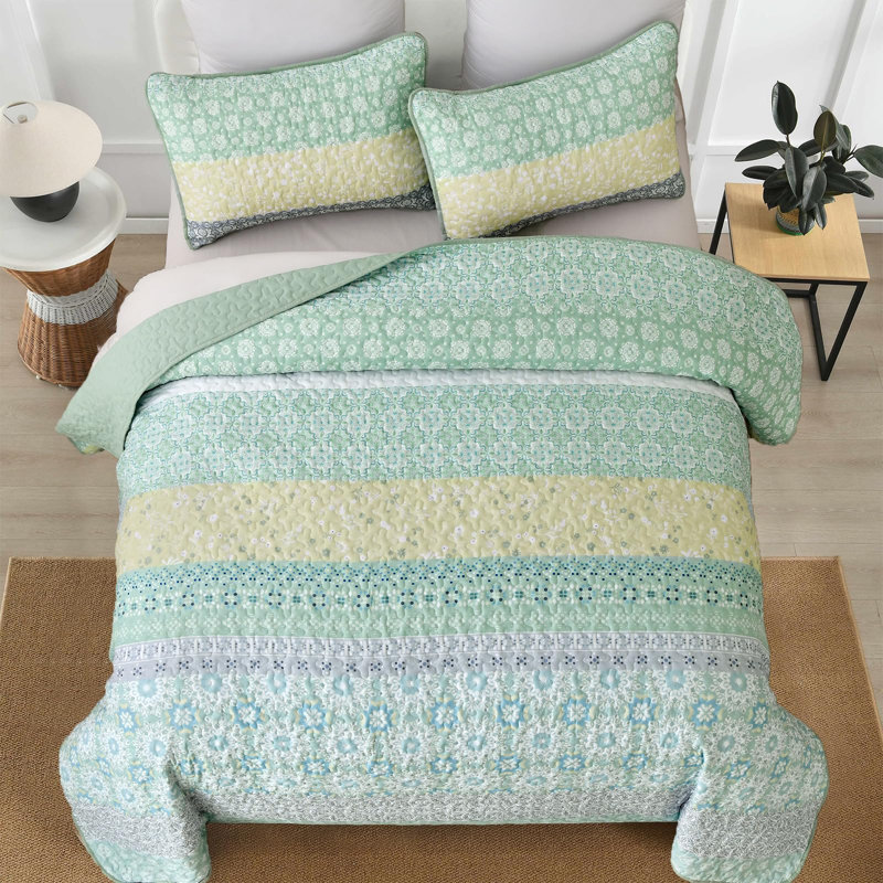 Ensemble de couvre-lit 3 pièces Boho, Courtepointe très grand et 2 très grandes taies