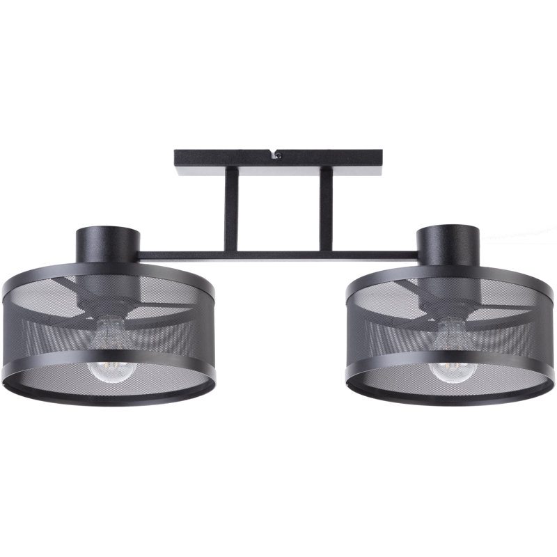 Chessher Semi Flush Mount, Black, Black