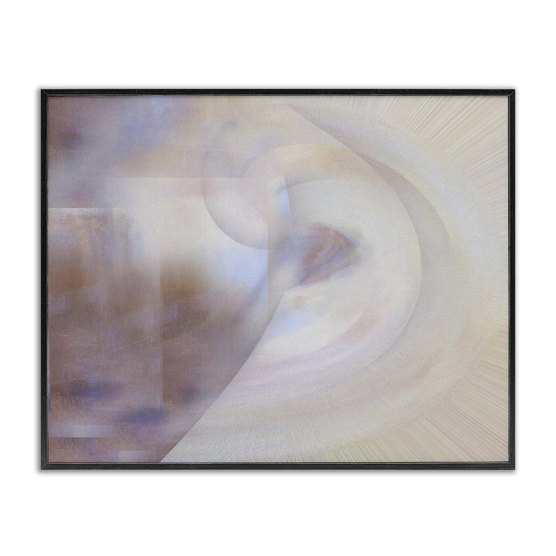 Estampe numérique abstraite beige délavé par Noah Bay, Giclée encadrée noir minuit, H 11 po x l 14 po