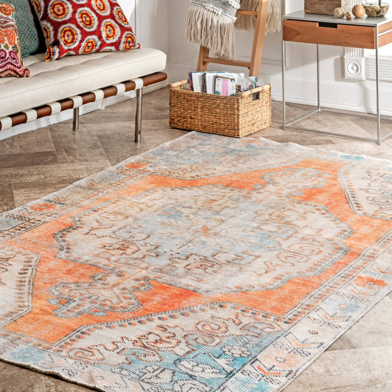 Tapis tissé à plat Khloe SpinClean, Rectangle 5 pi 3 po x 7 pi 7 po