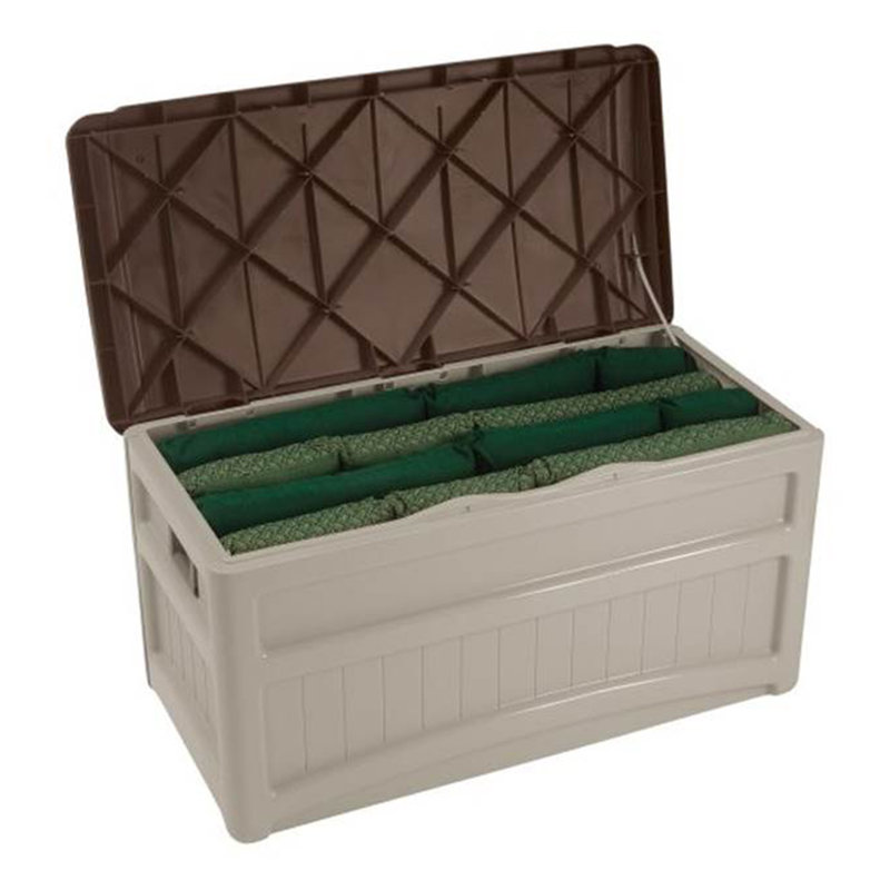 Suncast 23.5'' W 73 Gallons Plastic Deck Box in Brown