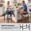Ensemble de 2 tabourets de bar revêtus de similicuir de 25 po avec pieds en métal-128949387