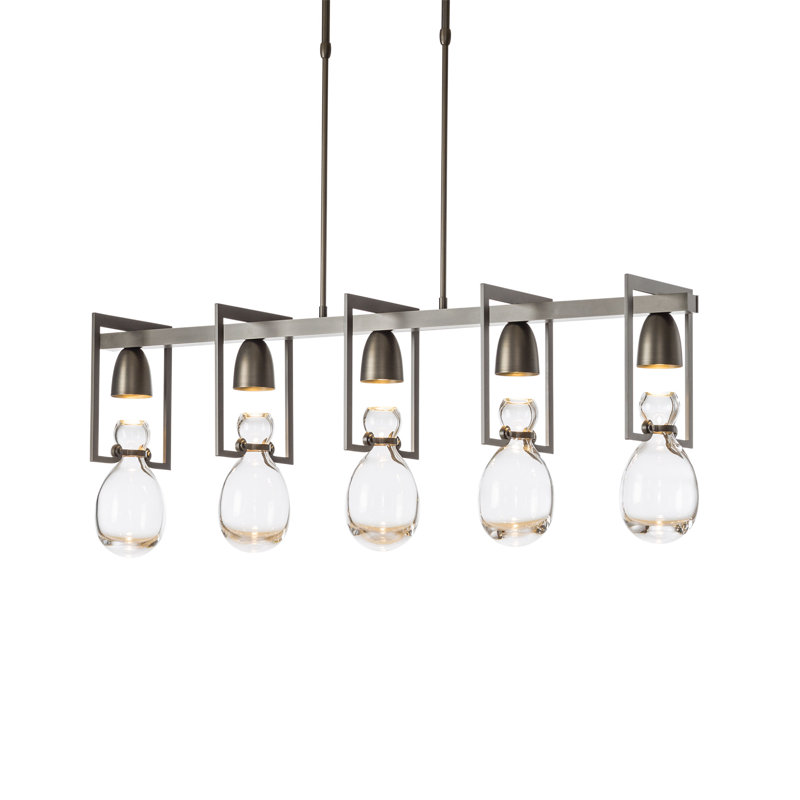 Apothecary 5 - Light Kitchen Island Linear Pendant, Dark Smoke