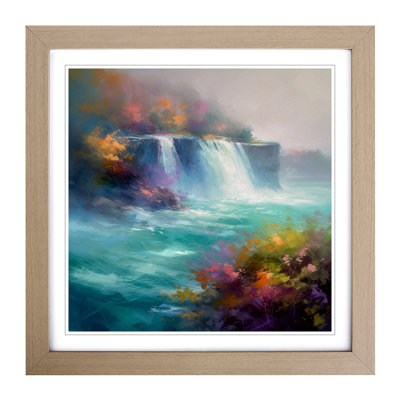 Niagara Falls Impressionism - Single Picture Frame Print on Wood