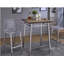 Table de bar carrée en acajou et chrome