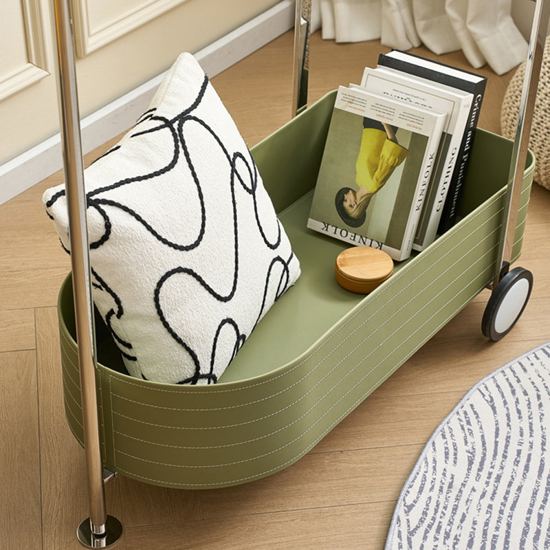 Portemanteau avec cuir de selle en acier inoxydable, Vert