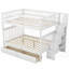 Lit superposé double / double avec 2 tiroirs Rangement, L 93,5 po x l 57,5 po x H 65,6 po, aucun sommier requis, robuste Durable