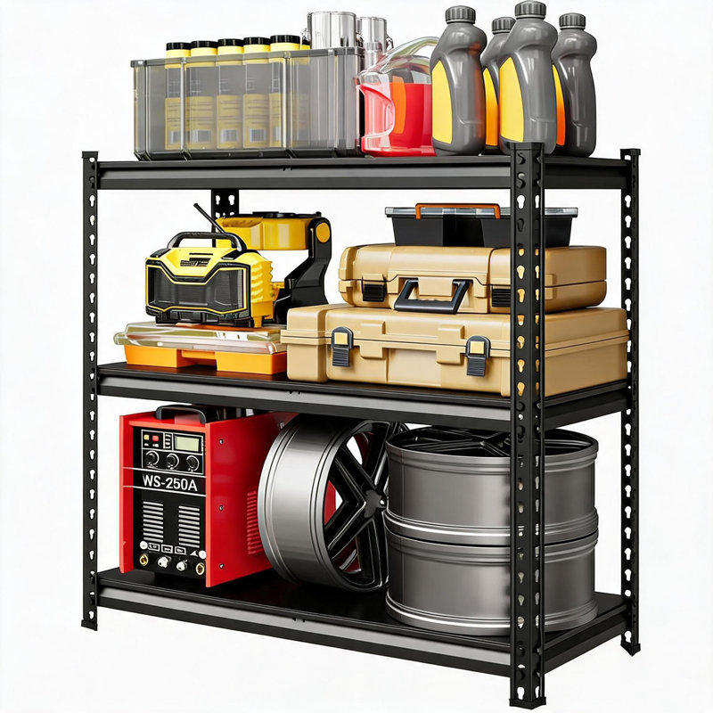 Étagère de rangement robuste à 3 niveaux en métal noir mat pour cuisine, garde-manger et garage - Étagères en acier réglables supportant jusqu'à 350 kg par niveau - Organisateur utilitaire - Dimensions : 90 × 40 × 91,2 cm, Couleur : Noir mat