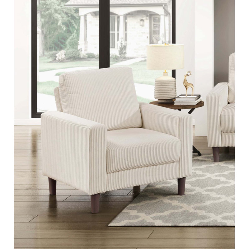 Chaise rembourrée en velours côtelé beige Modern Modern