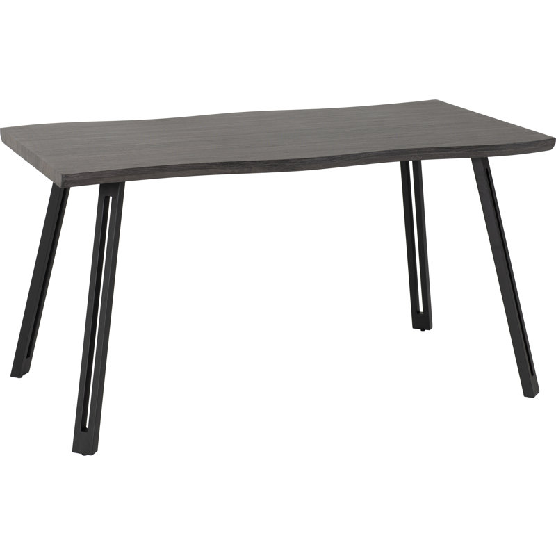Alexsandra Wave Edge Dining Table, Black Wood Grain
