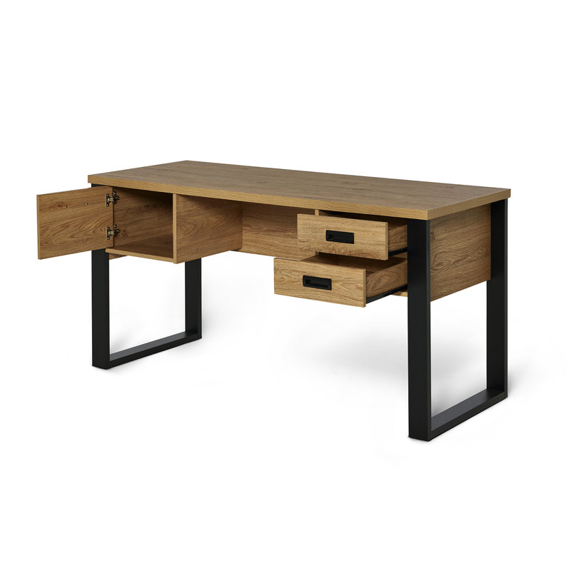 Bureau rectangulaire 59,05 po avec 2 armoires de rangement RIVA 