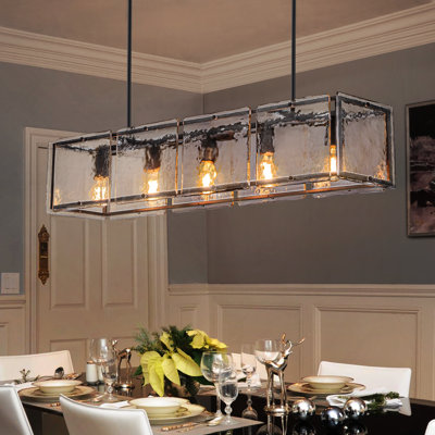 5-Light Dimmable Rectangle Kitchen Island Chandelier