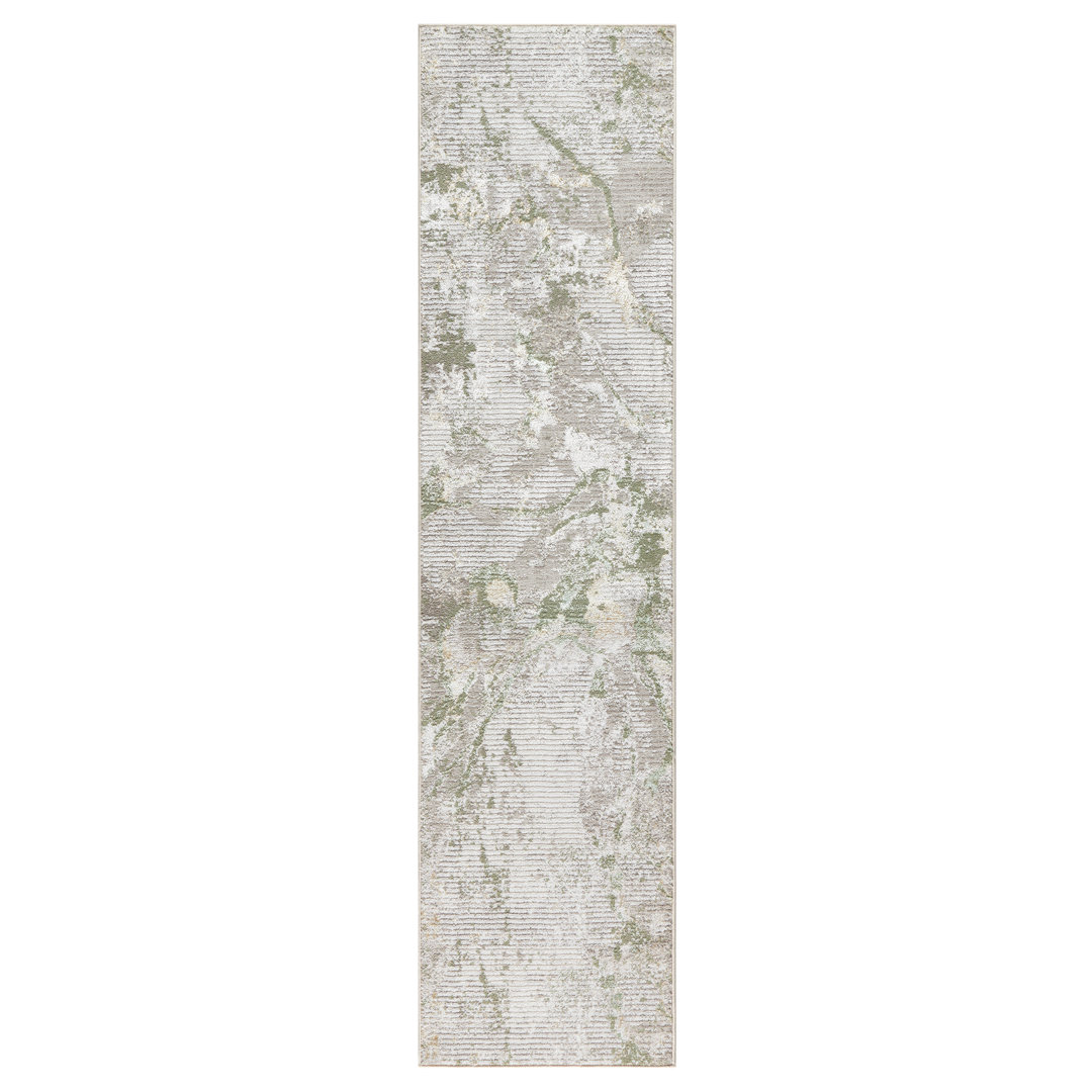 TOWN & COUNTRY LUXE Opaline Bold Marble Area Rug with Glam Metallic Ribbed Texture Pile, Sage Green Town & Country Living Rug 