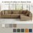 Seemab 4 - Piece Upholstered Camel Corduroy Modular Sectional with Pillow Back and Solid Wood Legs-1120739304