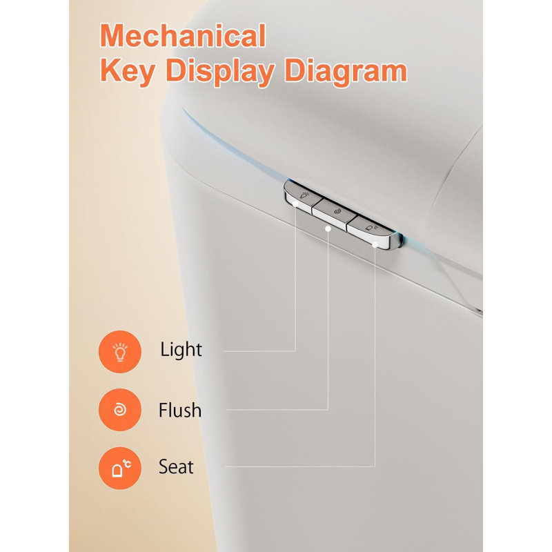 Smart Toilet - Ada Height Heated Seat, Tankless Auto-flush, Foot Sensor, Night Light, Modern Elongated One-piece For Bathrooms